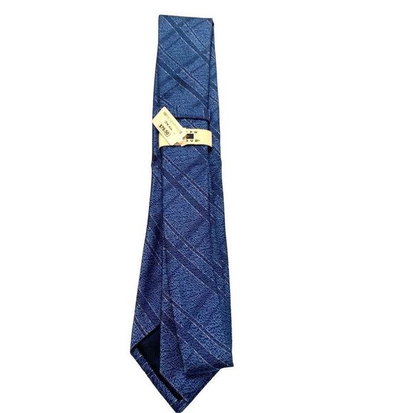 JOSEPH ABBOUD mens wearhouse denim blue color silver 100 % silk length 29 inch - Picture 2 of 6